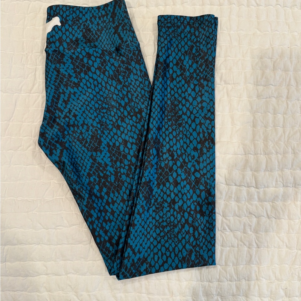Goldsheep Blue Snake Print Women Leggings